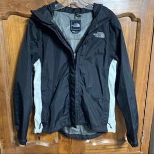 The North Face | Black & White Hooded Rain Jacket | Size Medium